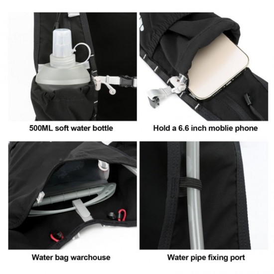 Sports outdoor hiking running cycling backpack, marathon trail running travel mountaineering backpack, water bladder backpack