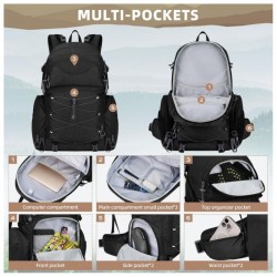 Large capacity waterproof hiking backpack, lightweight backpack with rain cover, suitable for hiking, camping, trekking, fishing