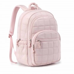 In stock laptop backpack, women's travel laptop backpack, quilted casual backpack, waterproof schoolbag