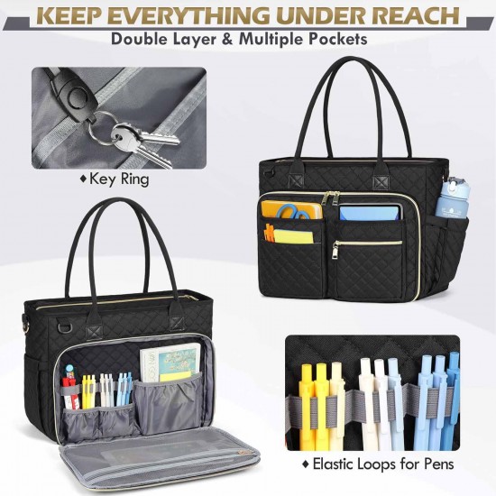 Large in-stock large capacity teacher handbag, laptop bag, women's briefcase, business commuting handbag