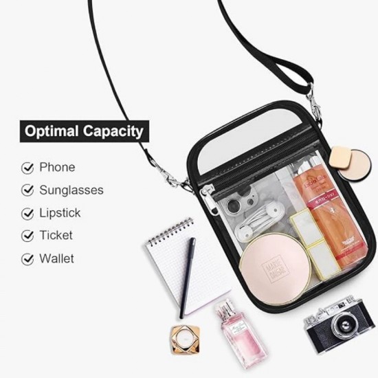 Hot-selling PVC crossbody bag, men's sports transparent shoulder bag, women's casual travel mobile phone storage bag