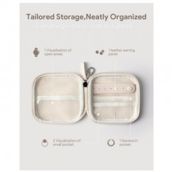 Jewelry storage bag, portable travel jewelry box, jewelry bag, necklace, earring, ring, jewelry box