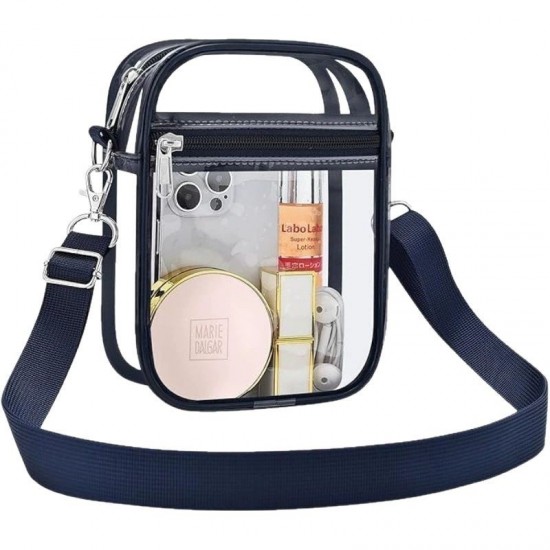 Hot-selling PVC crossbody bag, men's sports transparent shoulder bag, women's casual travel mobile phone storage bag
