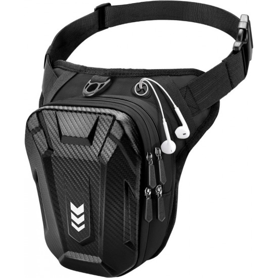 Cycling leg bag, motorcycle hard shell waterproof crossbody bag, sports multi-functional men's backpack, motorcycle men's waist bag