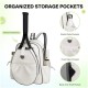 New women's tennis bag, waterproof tennis suspender crossbody bag, can hold 2 tennis rackets