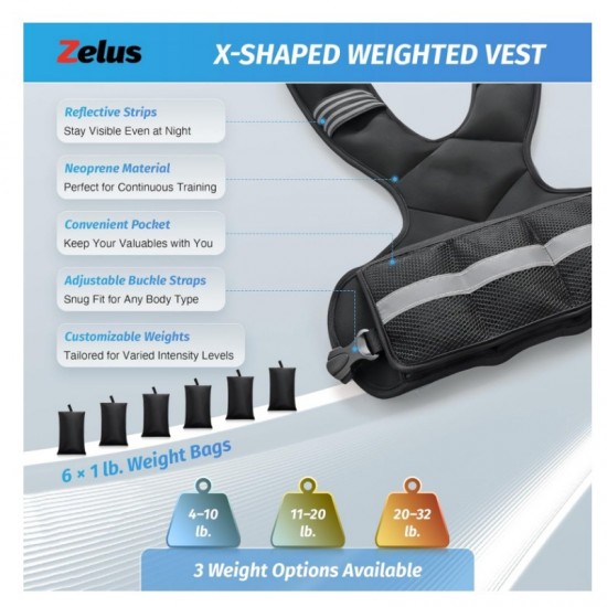 Adjustable weighted fitness vests, close-fitting weighted gear suitable for aerobic exercise and strength training