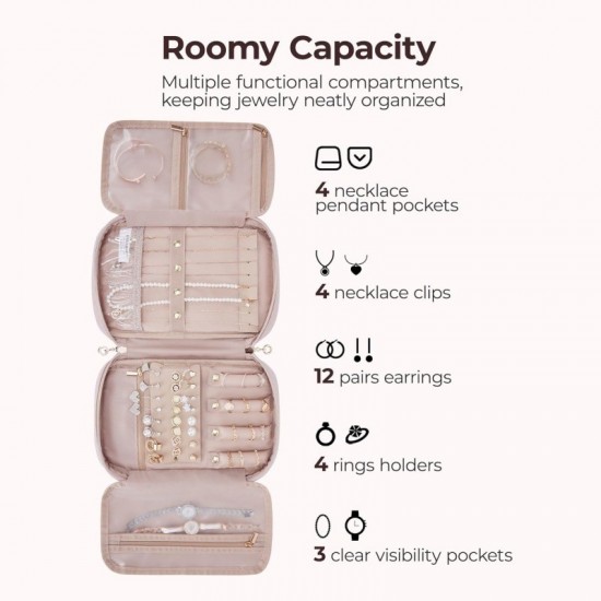 New large capacity fashionable women's jewelry storage bag, multi-functional travel portable jewelry bag