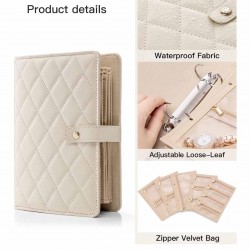 Hot-selling foldable travel jewelry storage bags, notebook bags, binder bags with transparent zippers, velvet bags