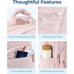 In stock laptop backpack, women's travel laptop backpack, quilted casual backpack, waterproof schoolbag