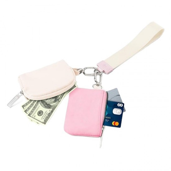 New LULU same style wrist coin purse, sports key pouch, portable card holder, bank card organizer
