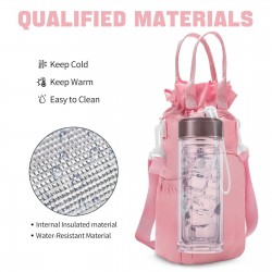 Hot-selling portable water bottle bag, insulated and refrigerated water bottle cover, foldable, multi-pocket opening, shoulder cross-body water bottle bag