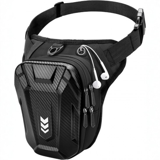 Cycling leg bag, motorcycle hard shell waterproof crossbody bag, sports multi-functional men's backpack, motorcycle men's waist bag