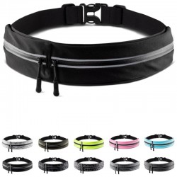 Canvas unisex running belt, fashionable outdoor portable bag, durable reflective safety jogging bag