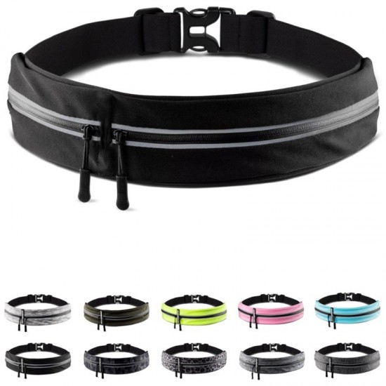 Canvas unisex running belt, fashionable outdoor portable bag, durable reflective safety jogging bag