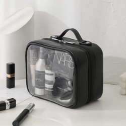 In stock transparent cosmetic bag, travel cosmetic bag, waterproof toiletry bag, large capacity open storage bag, etc.