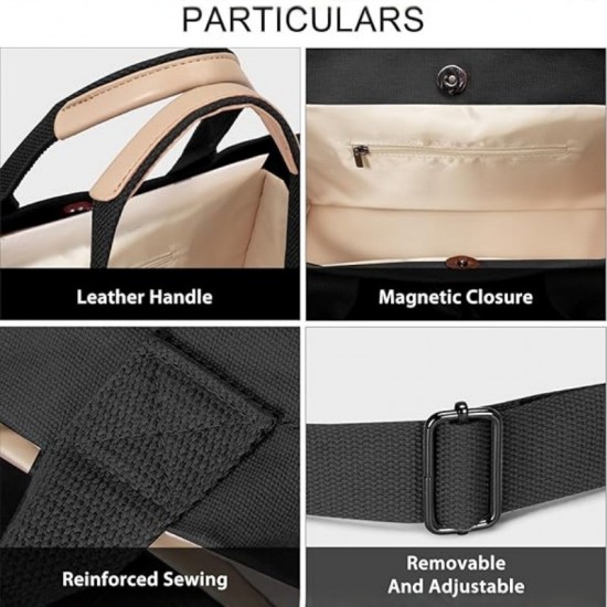 In-stock new women's large canvas handbag, laptop crossbody bag, everyday bag