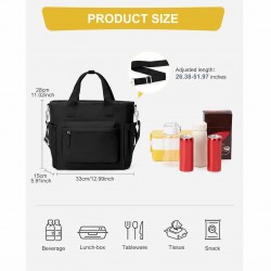 Stylish large capacity waterproof insulated lunch bag, handbag, adult with shoulder strap, water bottle bag, lunch storage bag, portable