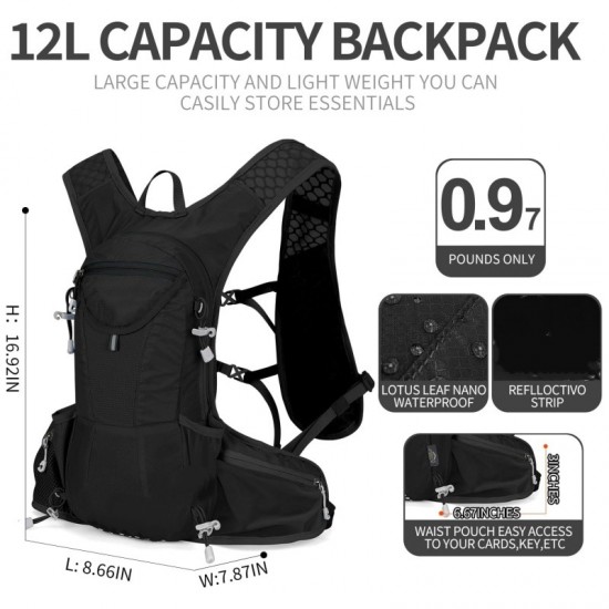 New men's and women's large capacity sports double shoulder bag, hiking water bladder backpack, cycling large capacity hiking backpack