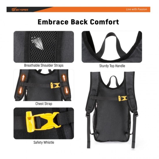 Outdoor bicycle water bladder backpack, large capacity, lightweight cycling bag, nylon hiking and mountaineering sports backpack