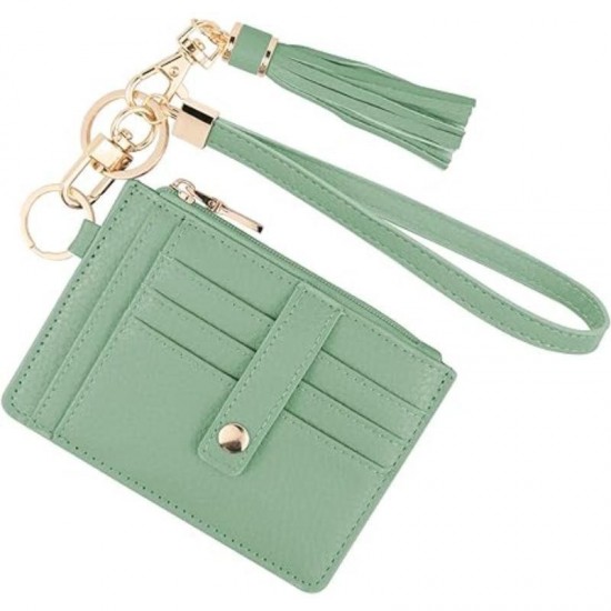 In stock, European and American genuine leather women's wrist ultra-thin card holder, top layer cowhide, multi-card slot, document hook, bank card holder