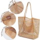 In stock beach bag, mesh shoulder bag, handle, toiletries, swimming, beach, clothing, food storage bag