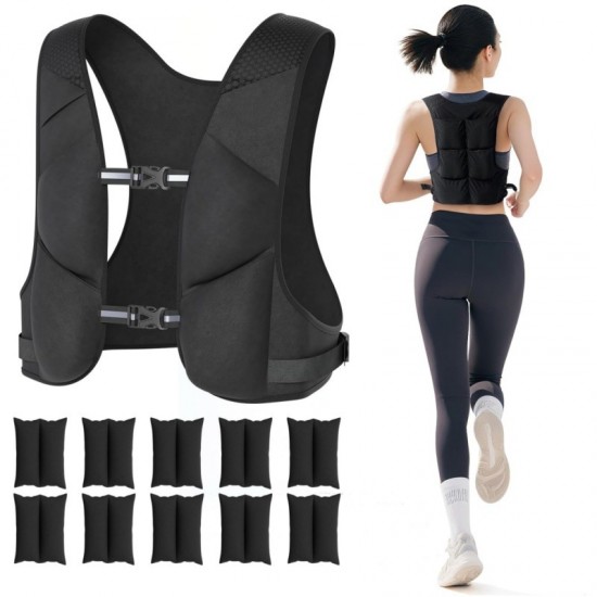 Adjustable weighted vest, soft and washable weighted vest suitable for strength training, running, fitness, walking