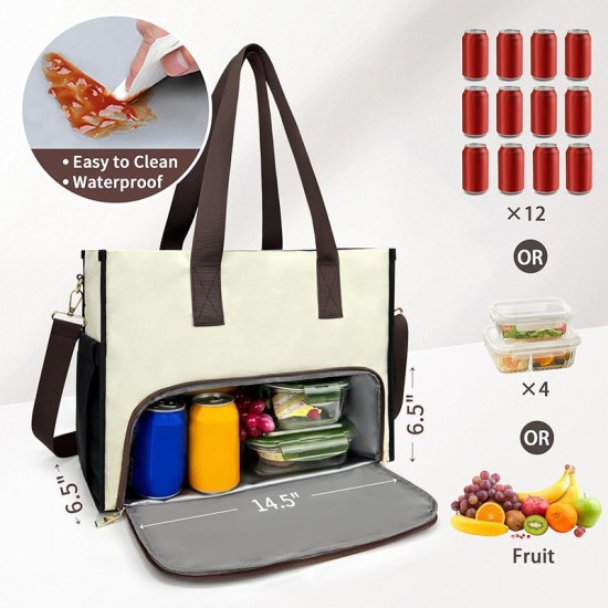 In stock new lunch tote bag, leak-proof insulated lunch box with shoulder strap, refrigerated tote bag, lunch bag