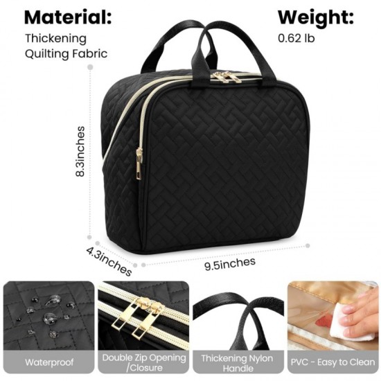 New flat opening travel makeup storage box, portable makeup box, with handbag