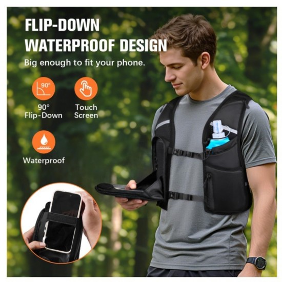 Outdoor reflective breathable and hydrating vest for men and women, suitable for running, cycling, and marathons, adjustable chest strap