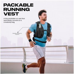 New foldable running vest, ultra-lightweight, breathable, multi-pocket performance vest suitable for runners