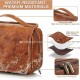 In stock travel storage bag, 3-in-1 business trip shaving bag with independent compartment, waterproof leather shower hanger