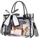Transparent handbag, stadium event transparent wallet, women's thick PVC shoulder bag, suitable for concerts