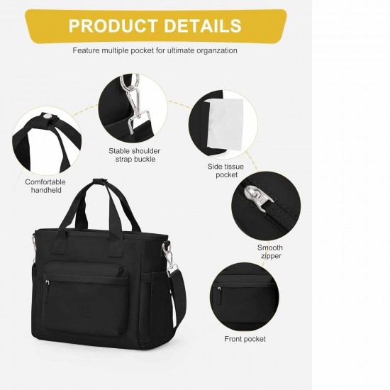 Stylish large capacity waterproof insulated lunch bag, handbag, adult with shoulder strap, water bottle bag, lunch storage bag, portable