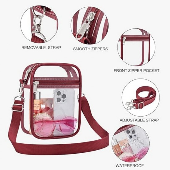 Hot-selling PVC crossbody bag, men's sports transparent shoulder bag, women's casual travel mobile phone storage bag