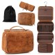 In stock travel storage bag, 3-in-1 business trip shaving bag with independent compartment, waterproof leather shower hanger