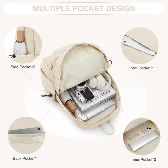 Simple and stylish college student and high school student backpack, large capacity casual travel computer backpack, lightweight casual backpack