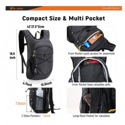 Outdoor bicycle water bladder backpack, large capacity, lightweight cycling bag, nylon hiking and mountaineering sports backpack