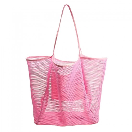 In stock beach bag, mesh shoulder bag, handle, toiletries, swimming, beach, clothing, food storage bag