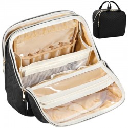 New flat opening travel makeup storage box, portable makeup box, with handbag