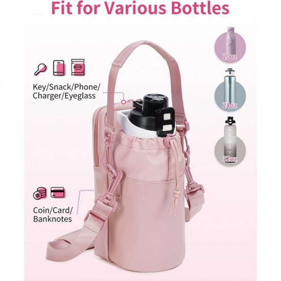 New e-commerce handheld water bottle bag with strap, phone pocket, and water bottle bag