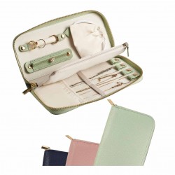 Fashionable portable jewelry travel bag for anti-tangling necklace, earring, ring, and bracelet storage during travel