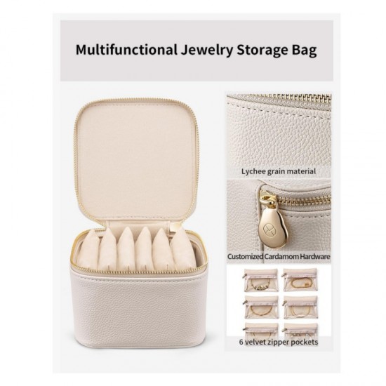 Leather jewelry box, necklace, ring, earring, jewelry box, women's jewelry storage box