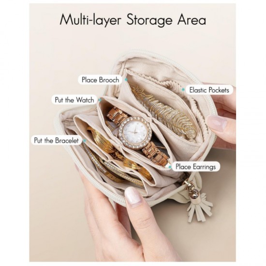 New small jewelry travel box with zippered jewelry bag, velvet jewelry storage bag