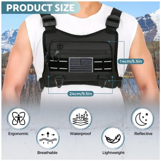 In stock men's tactical chest bag, tactical vest, outdoor sports cycling vest, multi-functional backpack