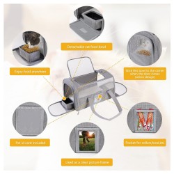 Large cat pet bag, soft edge carrying case, foldable travel dog bag, portable and breathable travel bag, soft edge folding