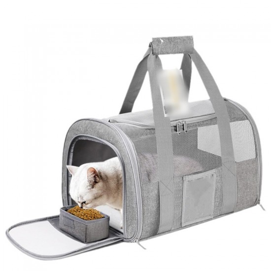 Large cat pet bag, soft edge carrying case, foldable travel dog bag, portable and breathable travel bag, soft edge folding