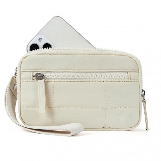 In stock hot-selling large capacity pleated square handbag, transparent PVC window coin purse clutch