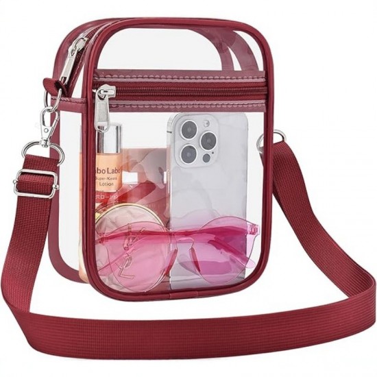 Hot-selling PVC crossbody bag, men's sports transparent shoulder bag, women's casual travel mobile phone storage bag