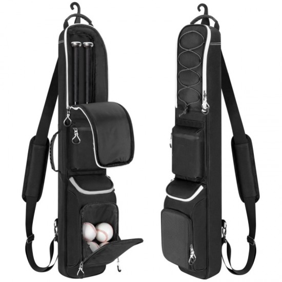 New baseball bat bag with fence hooks and adjustable shoulder straps suitable for baseball, softball, and T-bats