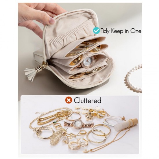 New small jewelry travel box with zippered jewelry bag, velvet jewelry storage bag